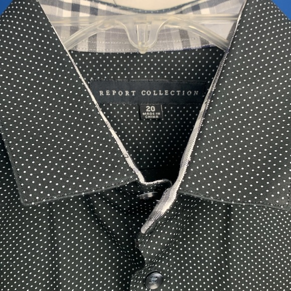 Boys Report Collection LS button down black/wht dots - Picture 2 of 6